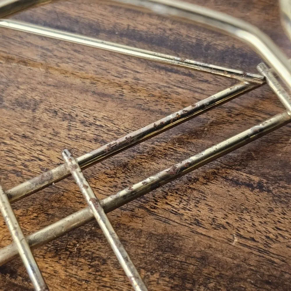 Vintage Mid-Century Modern Gold Metal Barware Caddy 8 Cocktail Glass Carrier